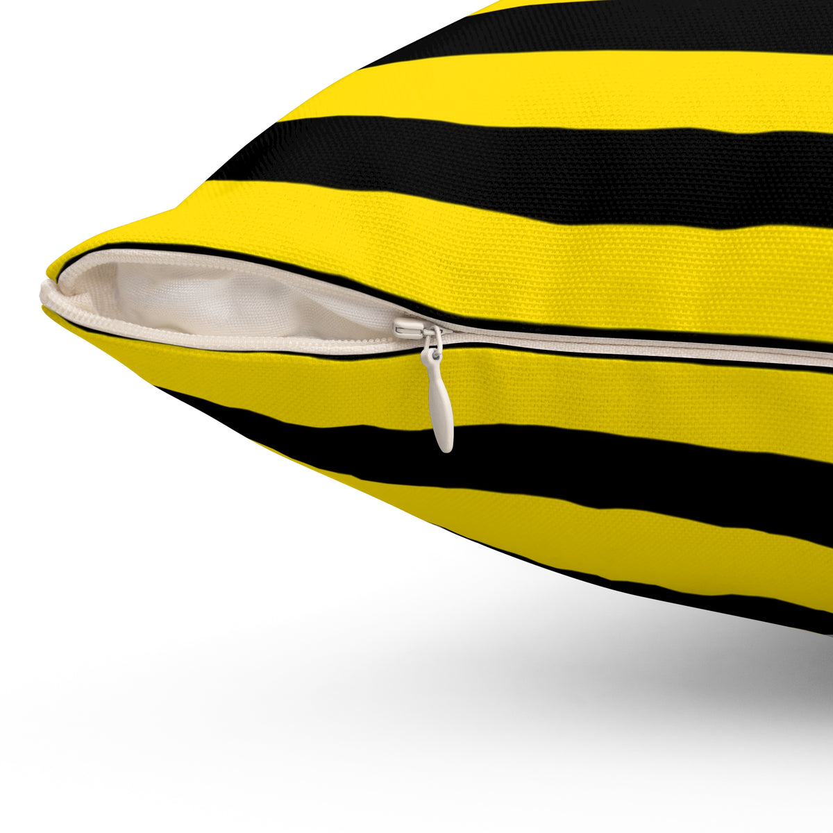 Black and Yellow Striped Bee Colour Pillow | Square Decorative Throw Pillow