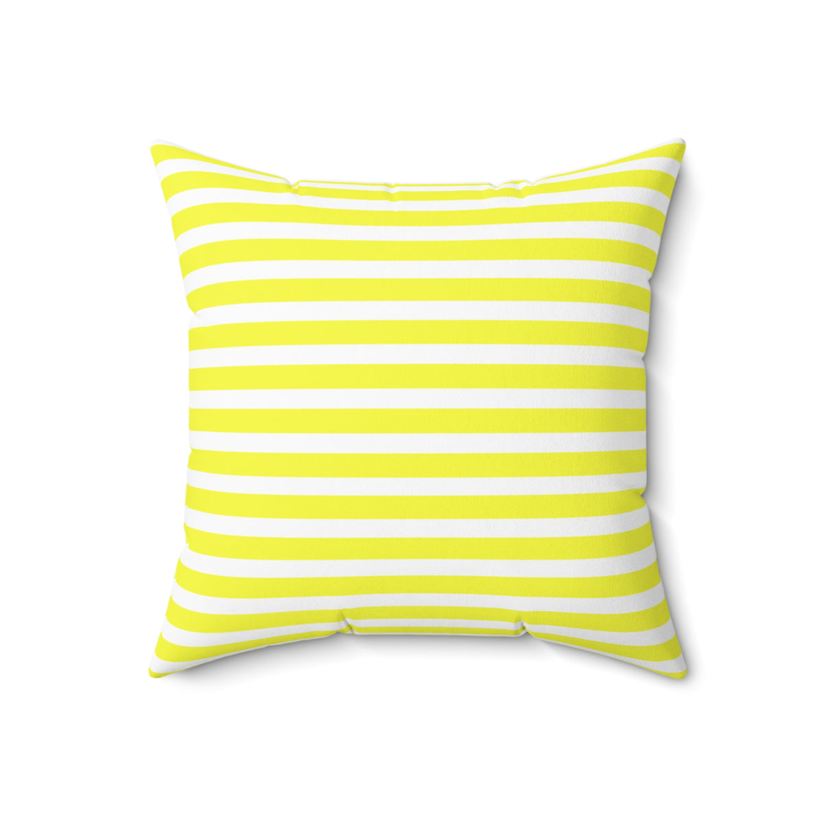 Yellow White Striped Square Pillow | Coastal Nautical Throw Pillow