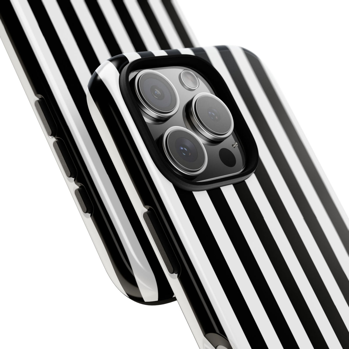 Black White Horizontal Stripe Phone Case Cover, iPhone, Samsung Galaxy S24, and Google Pixel Phones