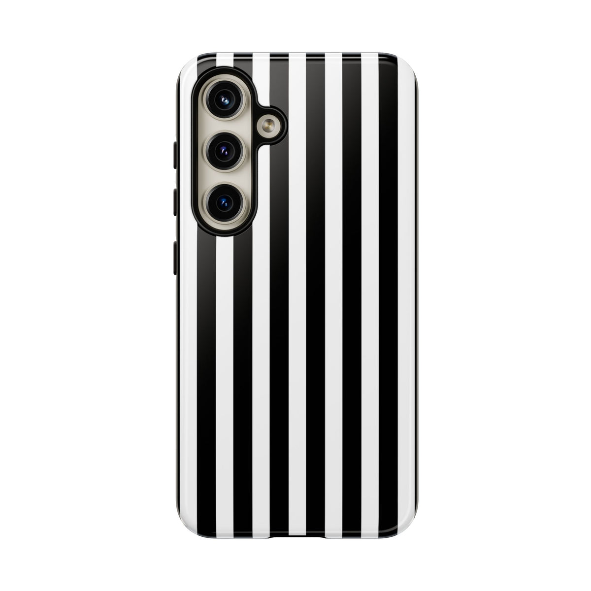 Black White Horizontal Stripe Phone Case Cover, iPhone, Samsung Galaxy S24, and Google Pixel Phones