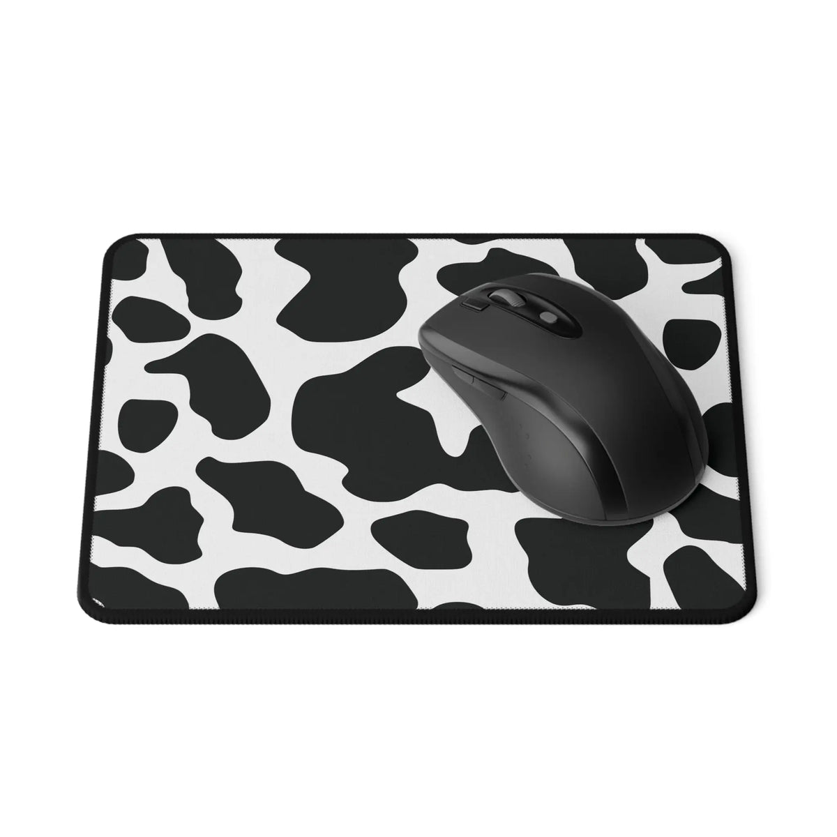 Black and White Cow Print Non-Slip Computer Desk Mouse Pad Mat - 9.5’’ × 8’’ - Home Decor