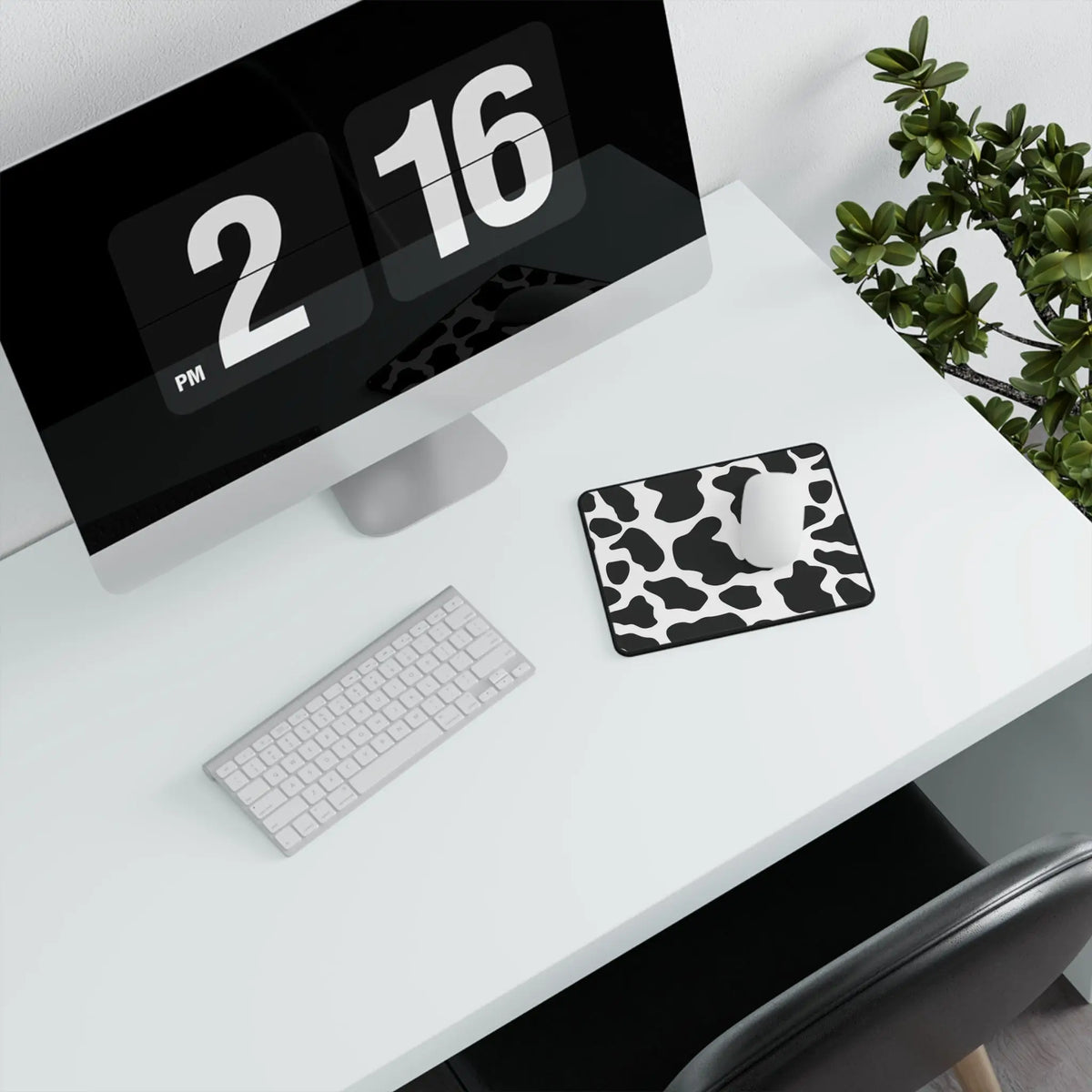 Black and White Cow Print Non-Slip Computer Desk Mouse Pad Mat - 9.5’’ × 8’’ - Home Decor