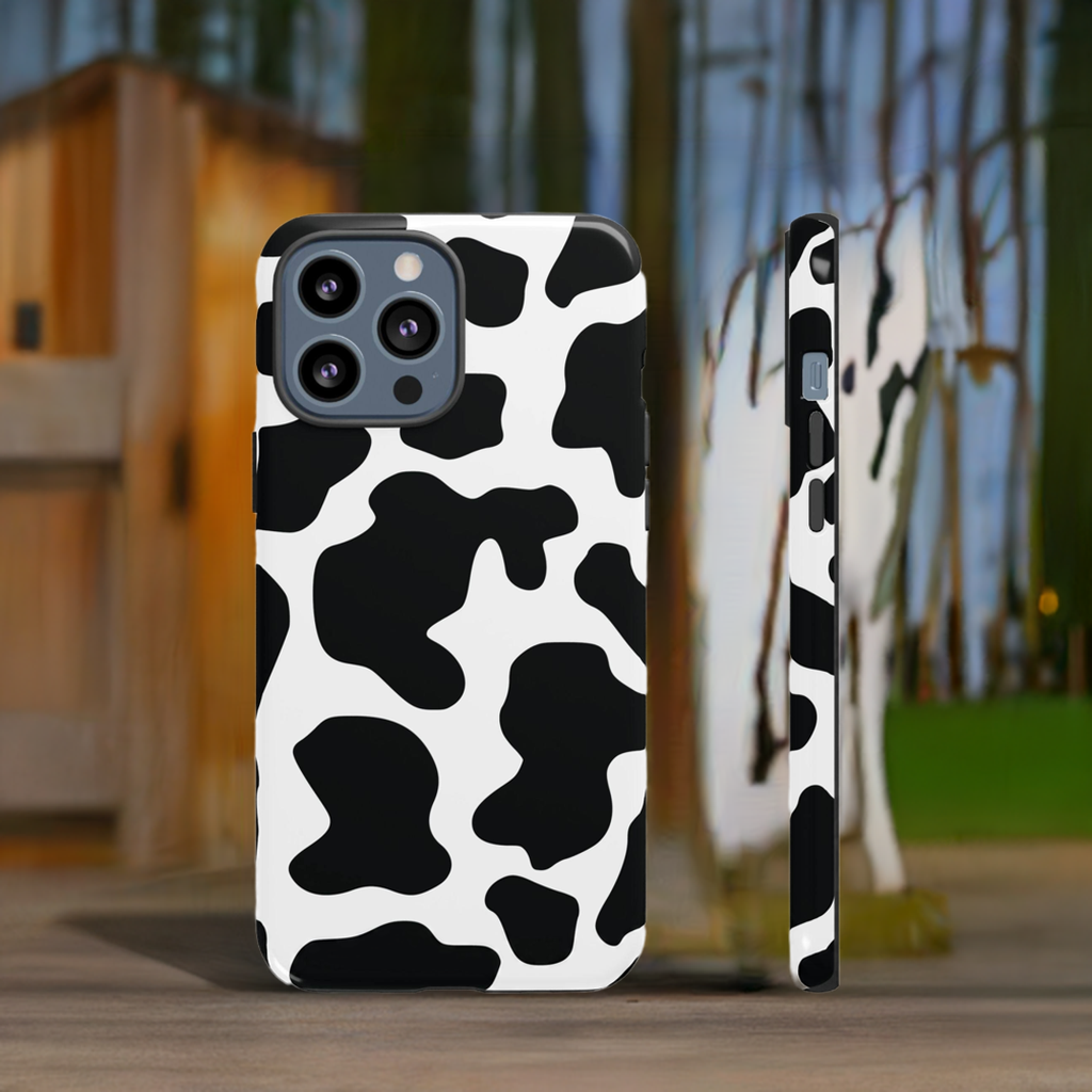 Black White Cow Print Phone Case Cover - iPhone 16 Pro / Matte - Mobile Phone Cases