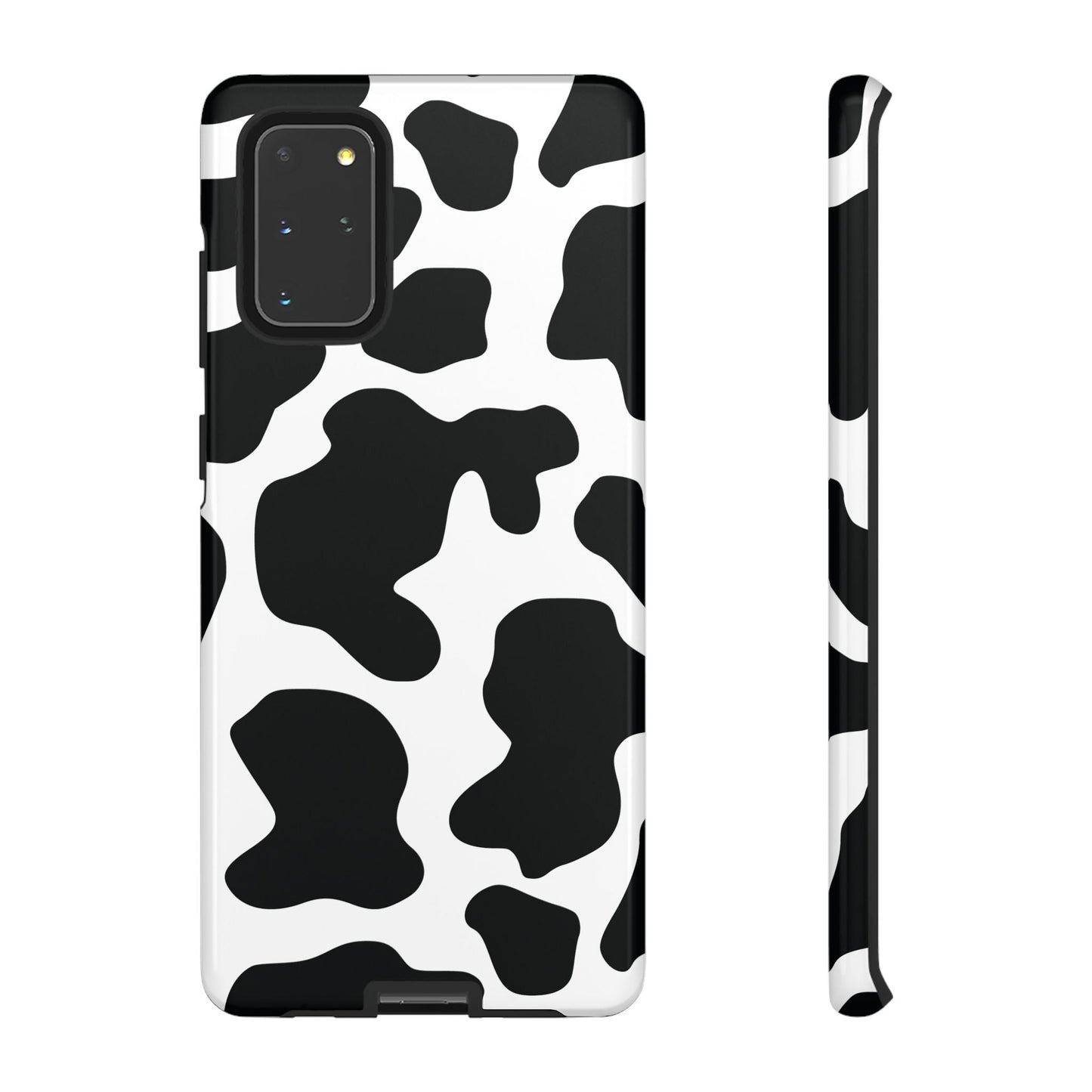 Black Cow print Phone Case iPhone Samsung Google - Samsung Galaxy S20 + / Glossy