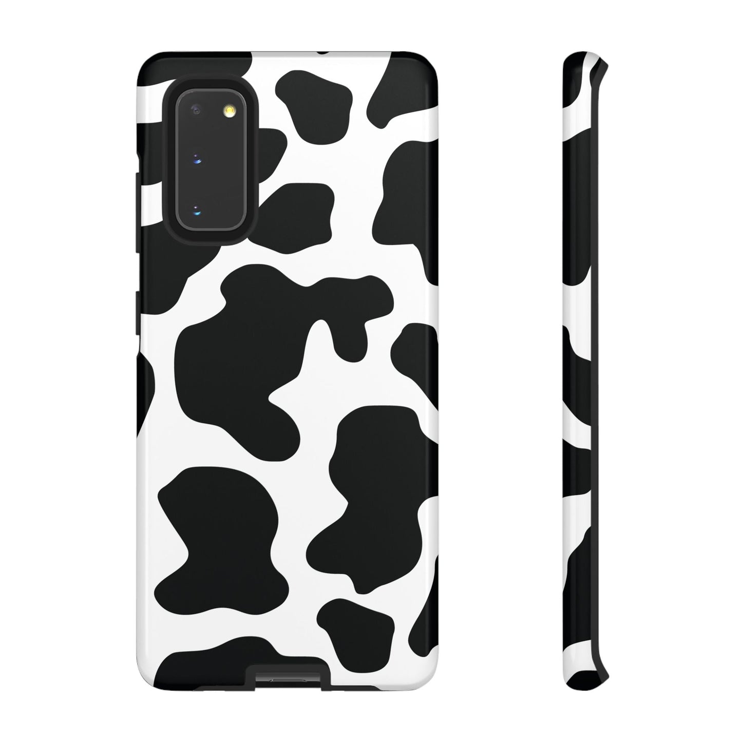 Black Cow print Phone Case iPhone Samsung Google - Samsung Galaxy S20 / Glossy