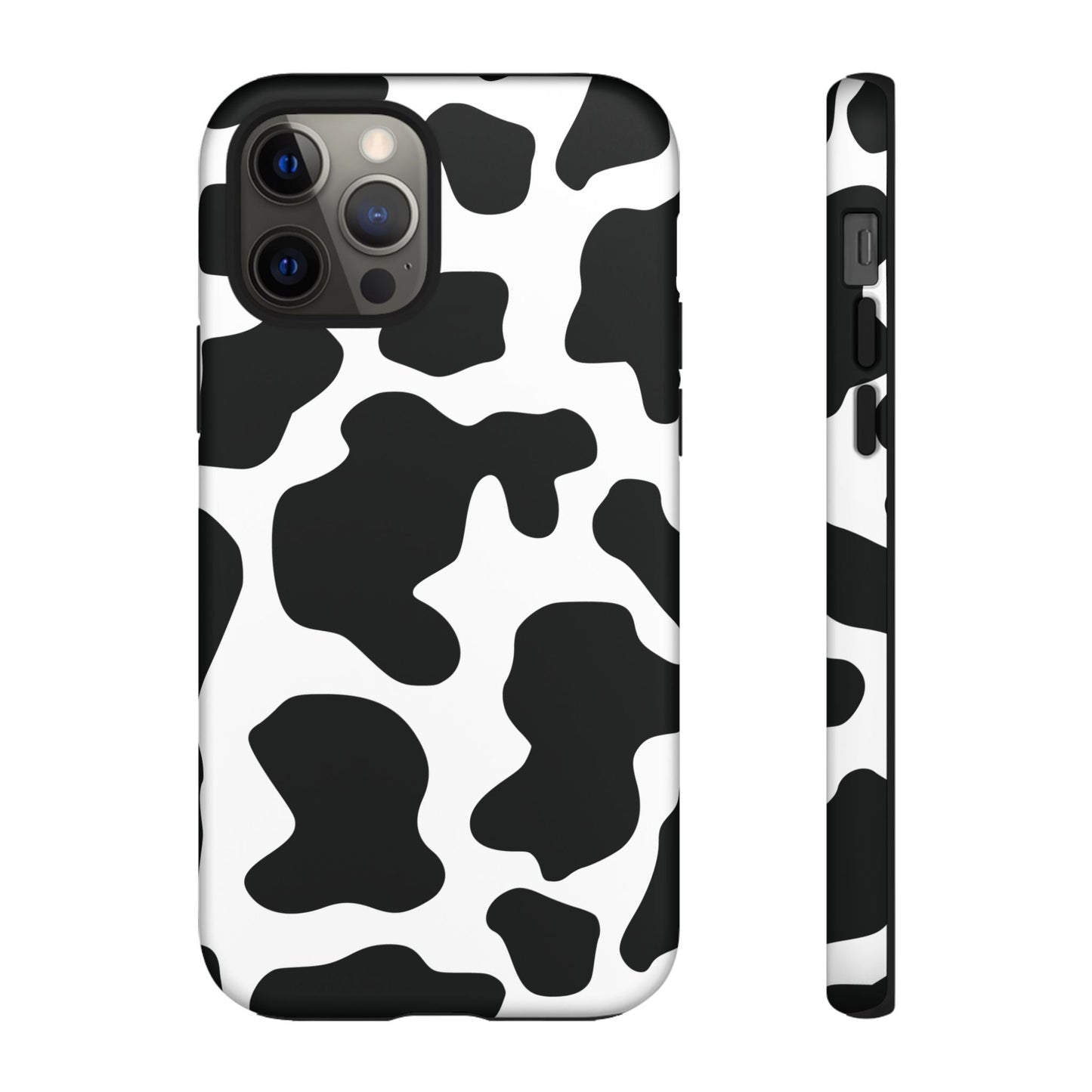 Black Cow print Phone Case iPhone Samsung Google - iPhone 12 Pro / Matte