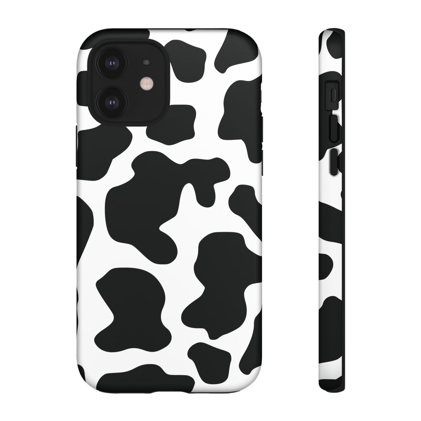 Black Cow print Phone Case iPhone Samsung Google - iPhone 12 / Matte