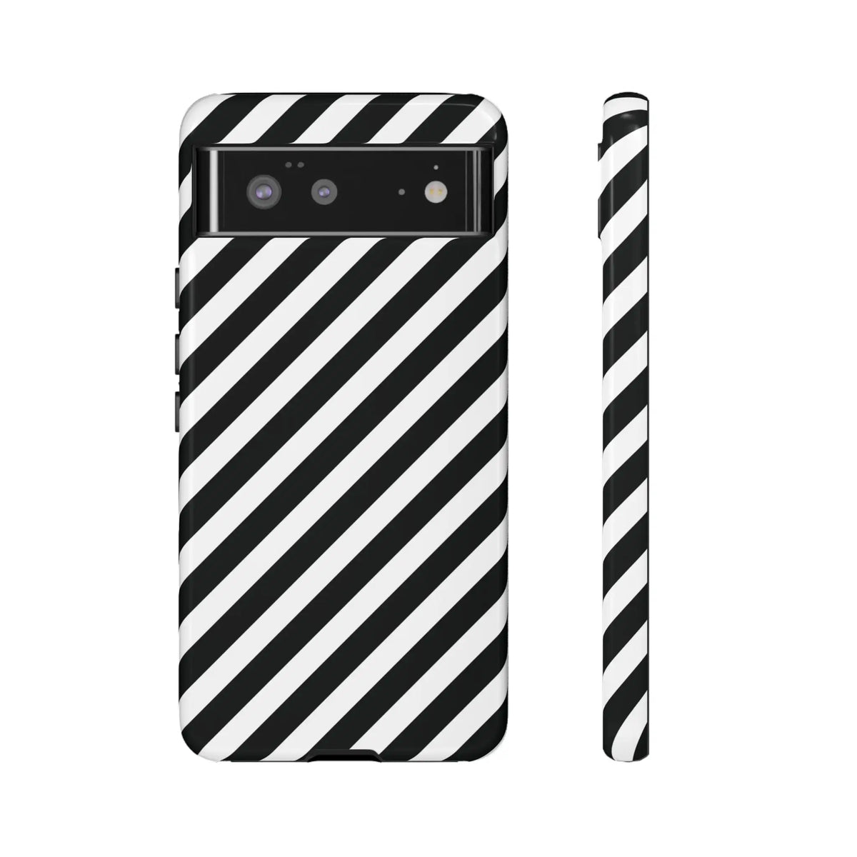 Black White Diagonal Phone Case Cover Protective Sleek Cell Phone Case Modern Smartphone Stylish - Google Pixel 6
