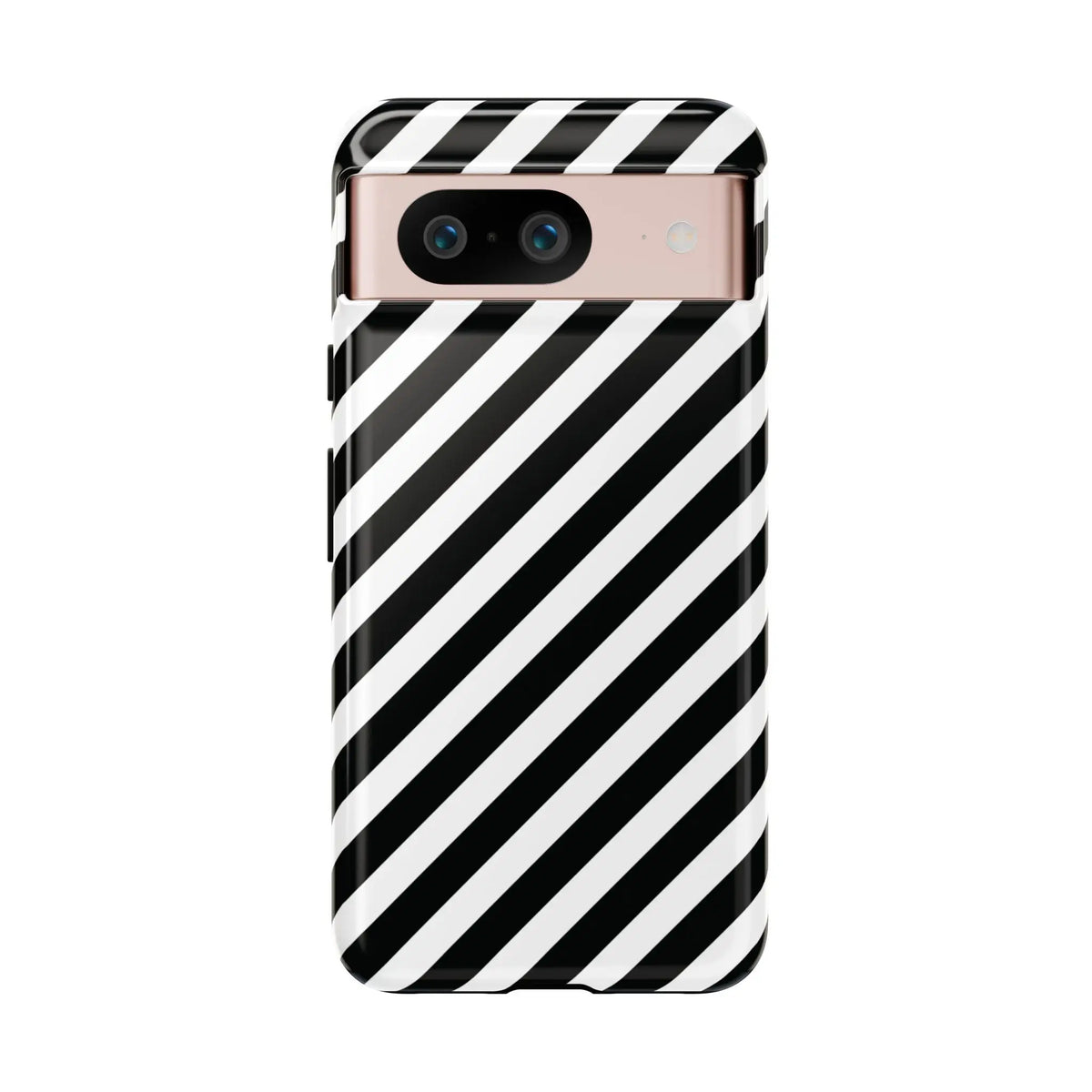 Black White Diagonal Phone Case Cover Protective Sleek Cell Phone Case Modern Smartphone Stylish - Google Pixel 8