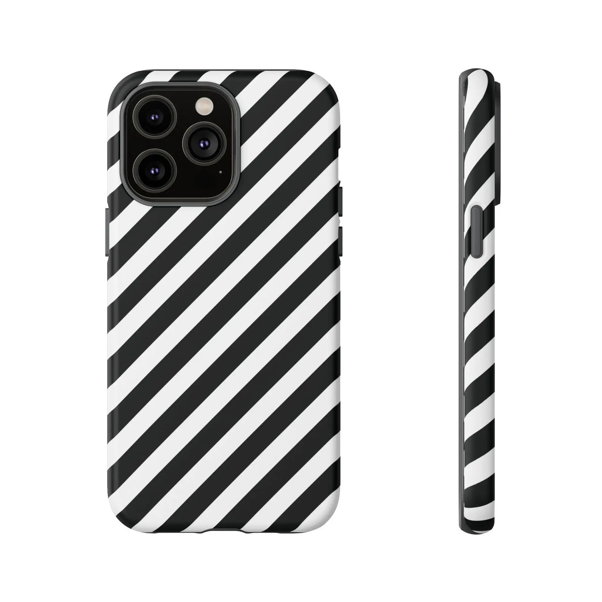Black White Diagonal Phone Case Cover Protective Sleek Cell Phone Case Modern Smartphone Stylish - iPhone 14 Pro Max