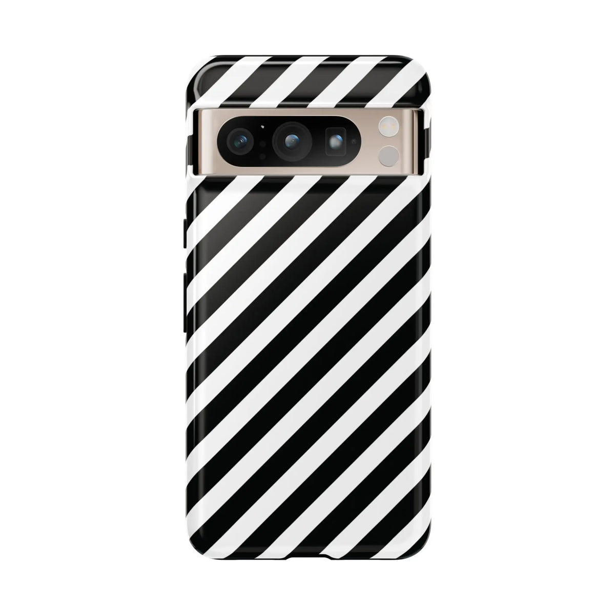 Black White Diagonal Phone Case Cover Protective Sleek Cell Phone Case Modern Smartphone Stylish - Google Pixel 8 Pro