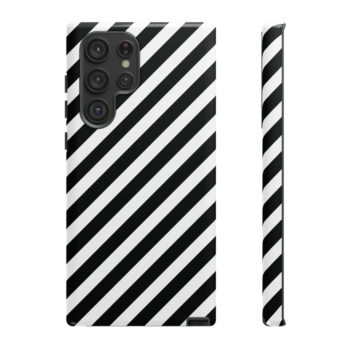 Black White Diagonal Phone Case Cover Protective Sleek Cell Phone Case Modern Smartphone Stylish - Samsung Galaxy S22