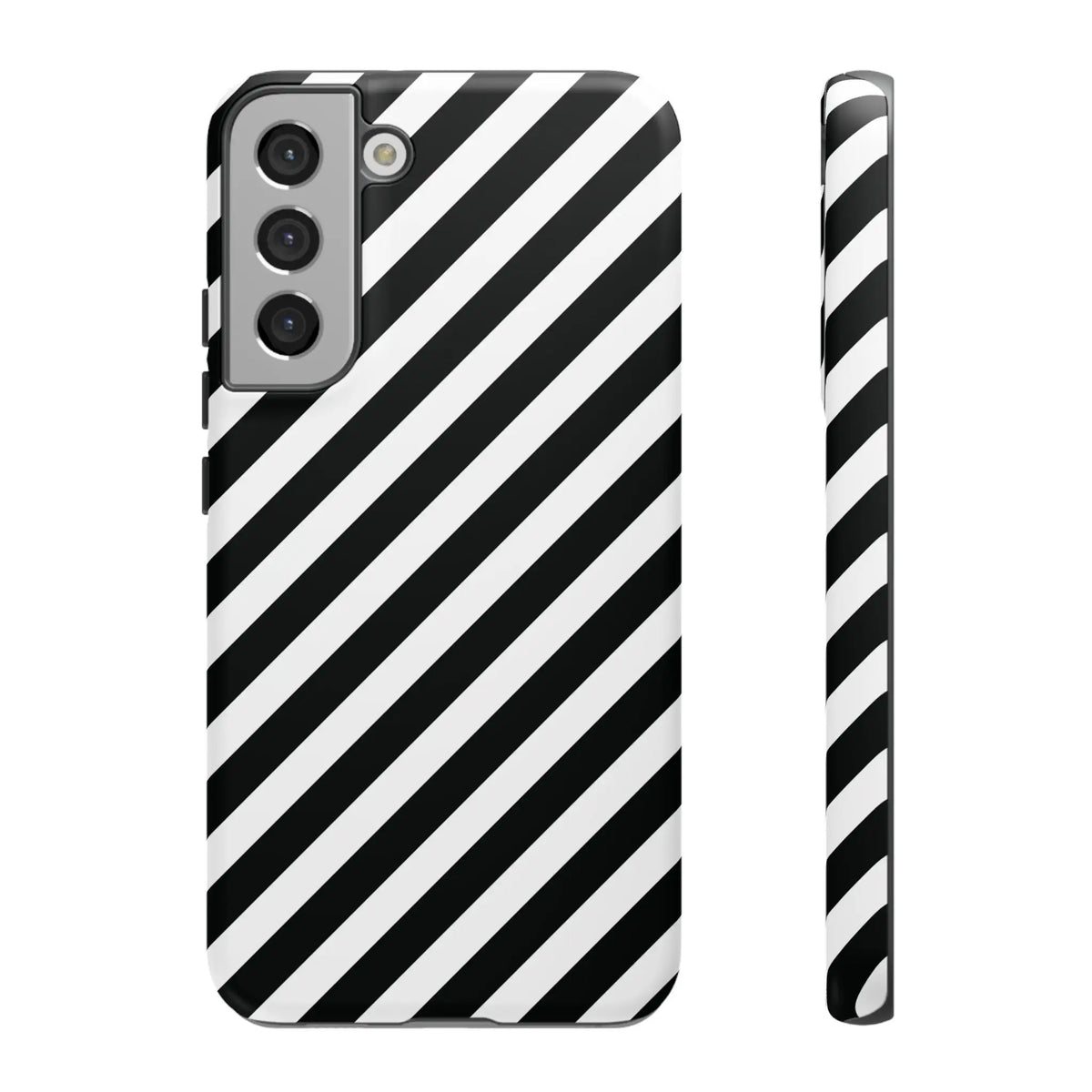 Black White Diagonal Phone Case Cover Protective Sleek Cell Phone Case Modern Smartphone Stylish - Samsung Galaxy S22