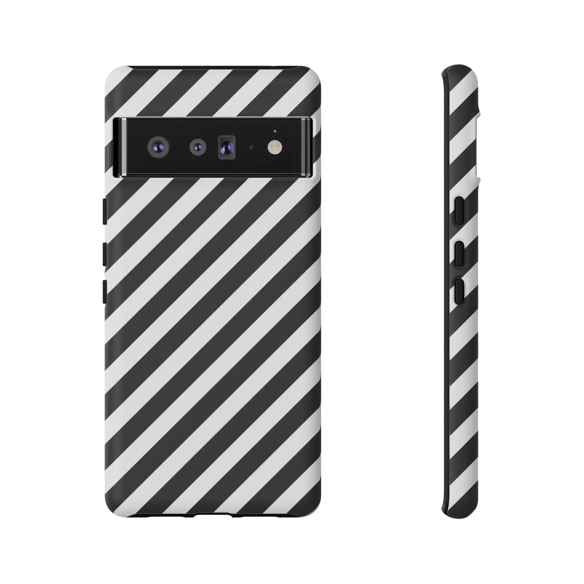 Black White Diagonal Phone Case Cover Protective Sleek Cell Phone Case Modern Smartphone Stylish - Google Pixel 6 Pro