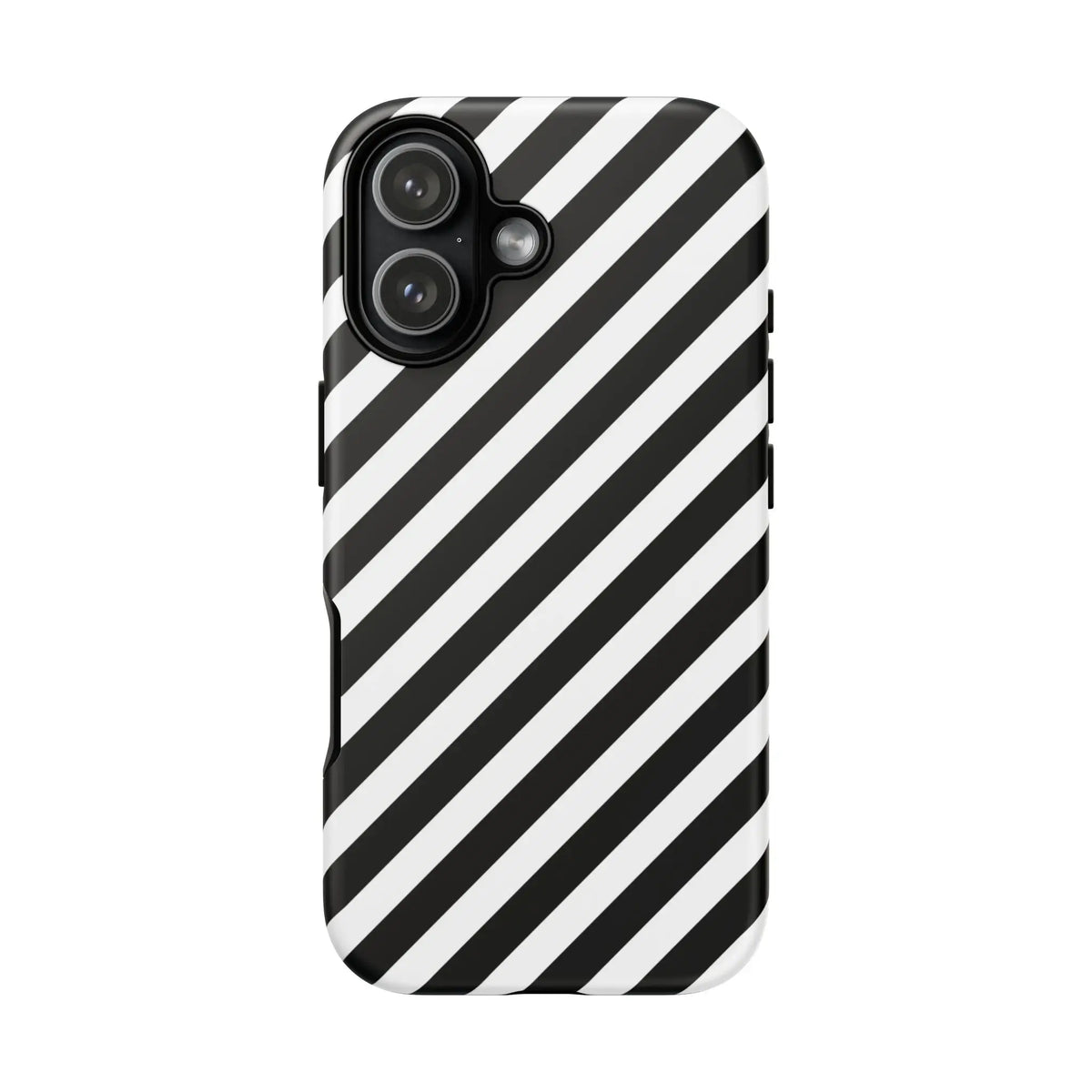 Black White Diagonal Phone Case Cover Protective Sleek Cell Phone Case Modern Smartphone Stylish - iPhone 17 / Matte
