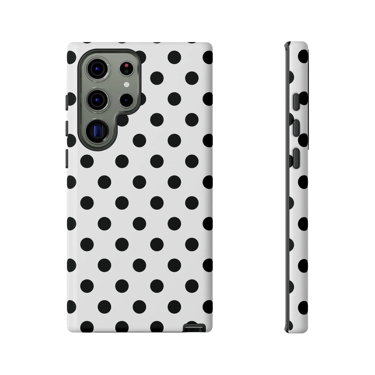 Black White Polka Dot Phone Case Cover. Phone accessories. - Samsung Galaxy S23 Ultra / Glossy - Mobile Phone Cases