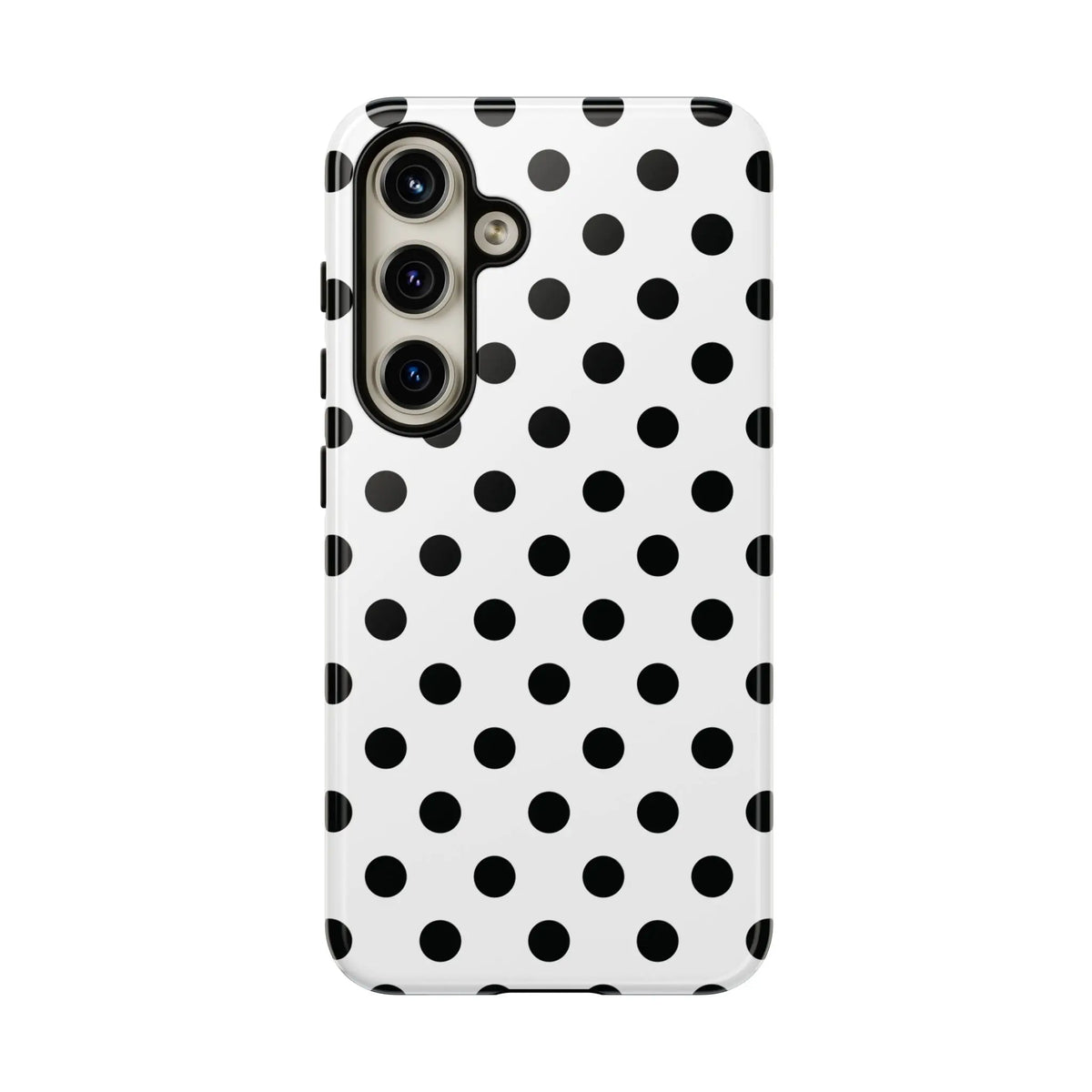 Black White Polka Dot Phone Case Cover. Phone accessories. - Samsung Galaxy S24 / Glossy - Mobile Phone Cases