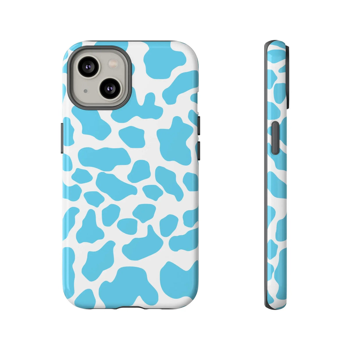 Blue White Cow Print Phone Case Cover - iPhone 14 / Glossy - Phone Case