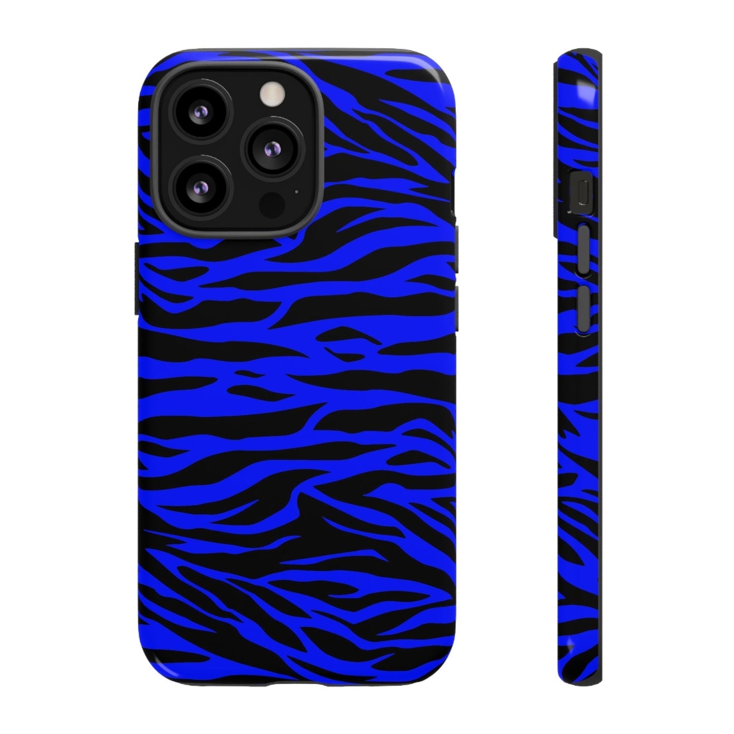 Blue Wild Tiger Print Pattern Tough Phone Case To protect your Phone