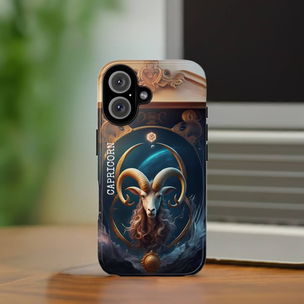 Capricorn Horoscope Tough Phone Case Zodiac Sign Protective Cover Astrology Gift Hard Shell Cell Phone Case Phone