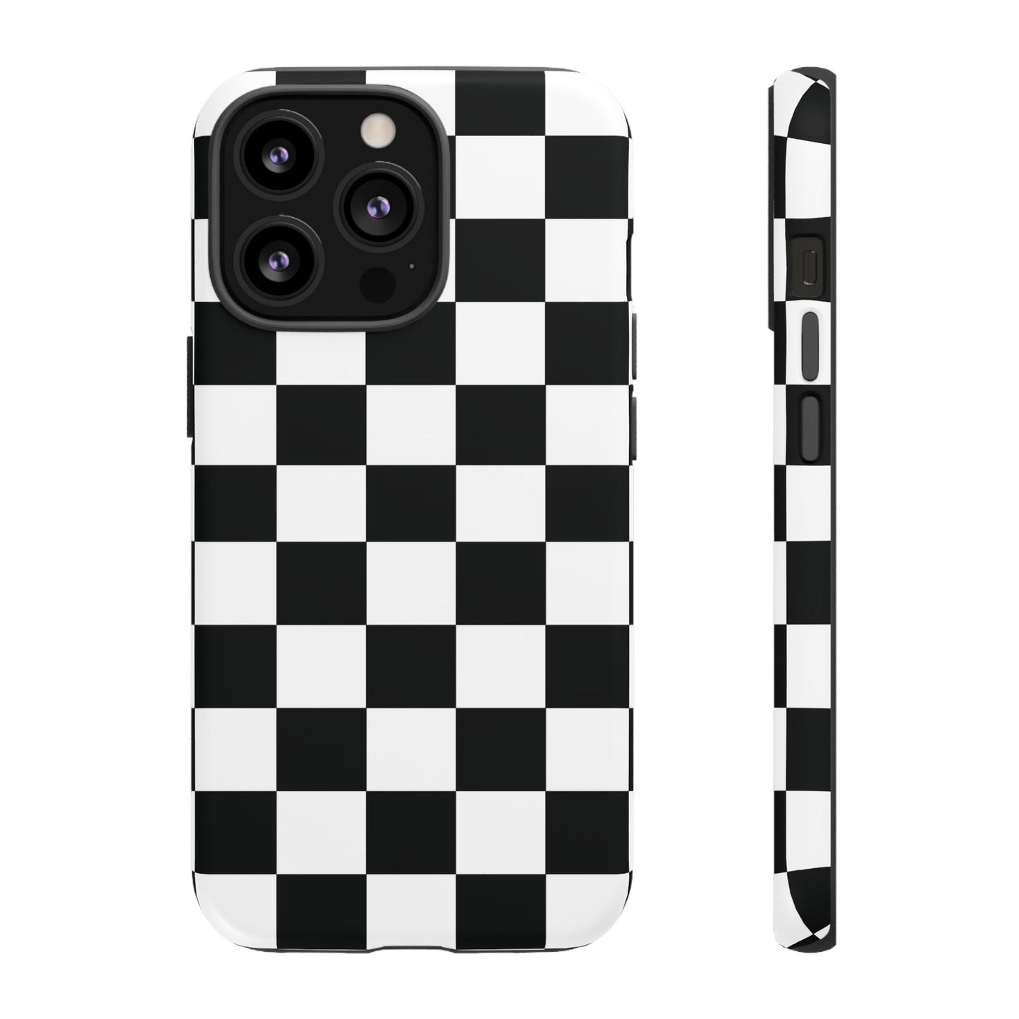 Checkered Protective Phone Cover High Gloss Black iPhone Case - iPhone 13 Pro / Matte - Phone Case