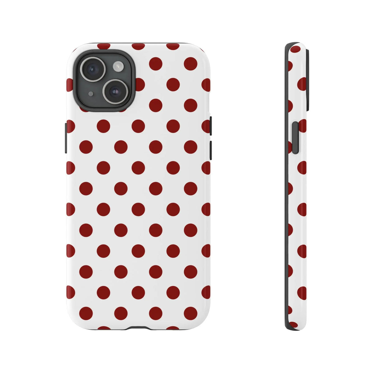 Cherry Red Polka dot Phone Case Cover - iPhone 15 Plus / Glossy - Phone Case