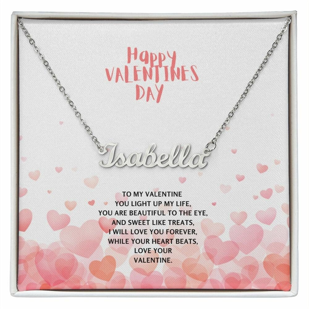 Custom Name Valentines Day Love heart Necklace Wife Girlfriend Jewellery