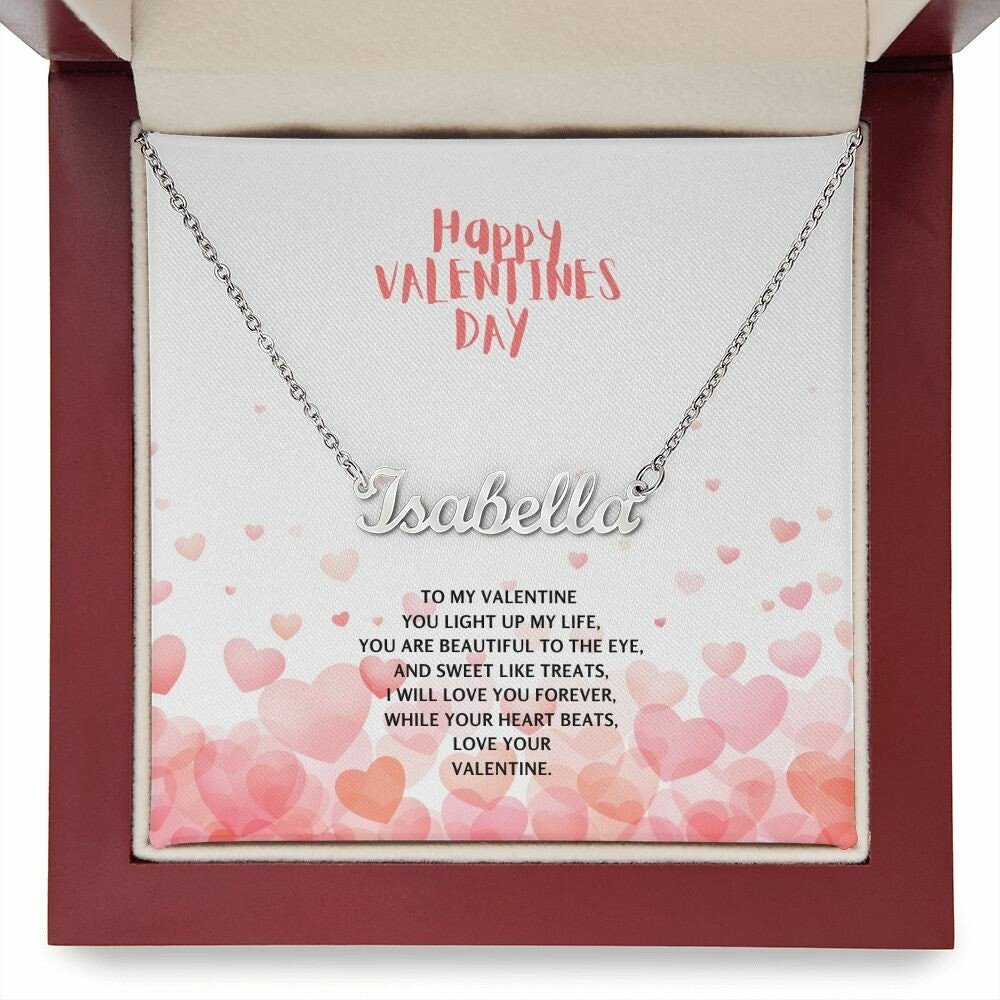 Custom Name Valentines Day Love heart Necklace Wife Girlfriend Jewellery
