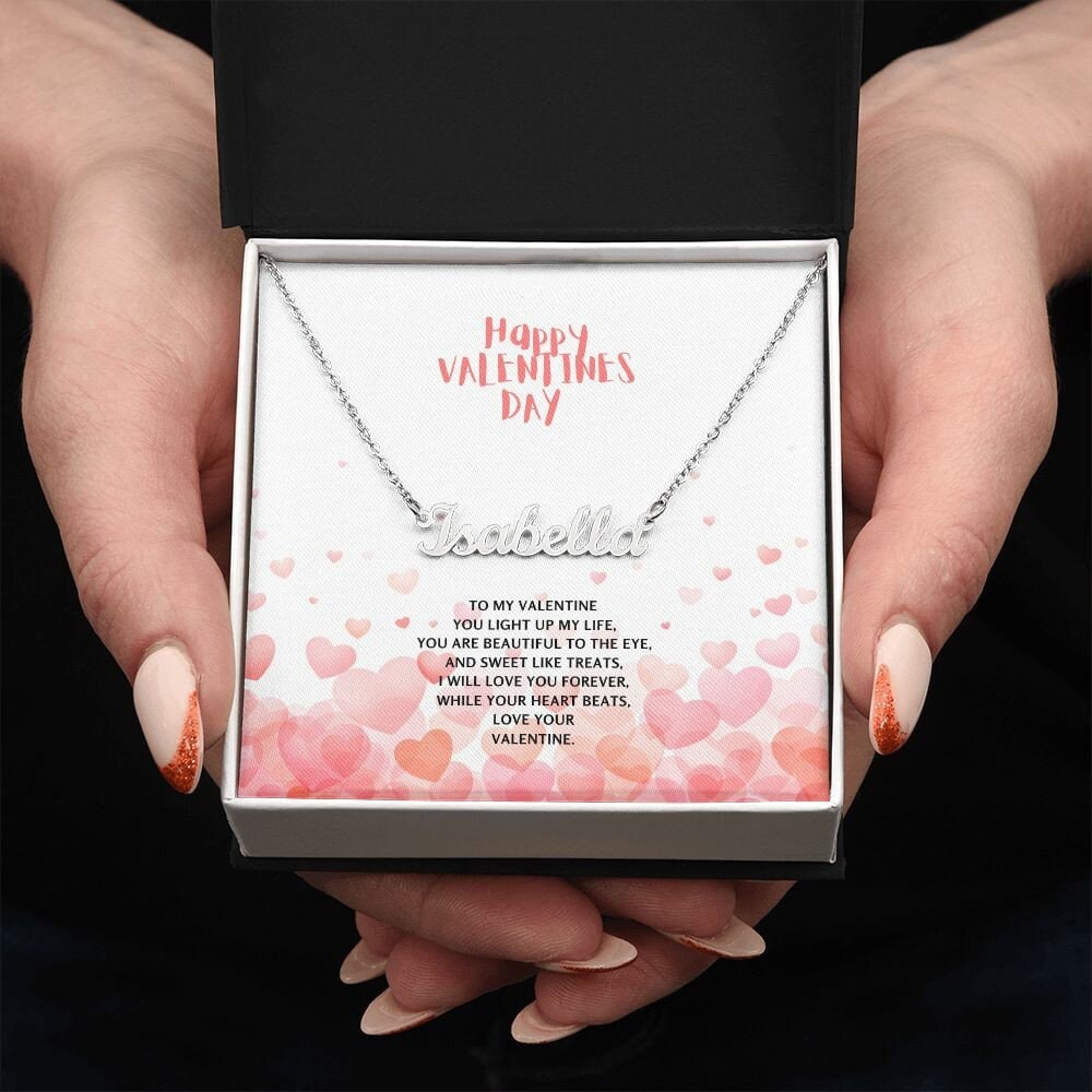 Custom Name Valentines Day Love heart Necklace Wife Girlfriend Jewellery