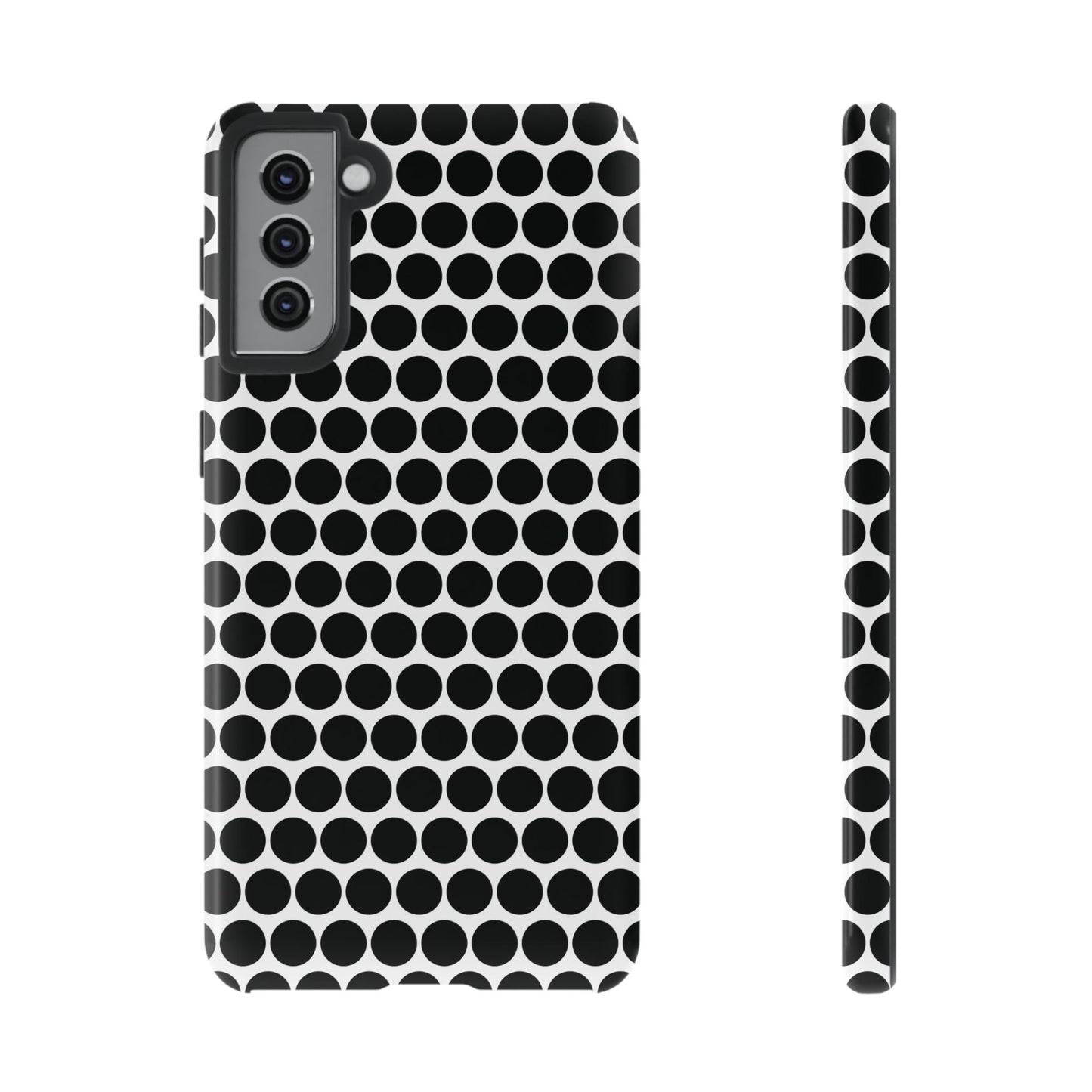 Cute Black White Polkadot Tough Case for iPhone, Samsung, Google