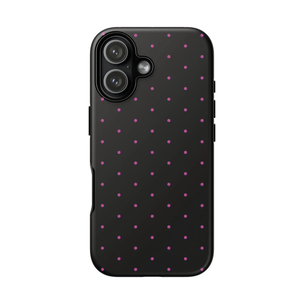 Elegant Pink Dot Black Tough Phone Case Stylish Accessories, - iPhone 17 / Matte - Mobile Phone Cases