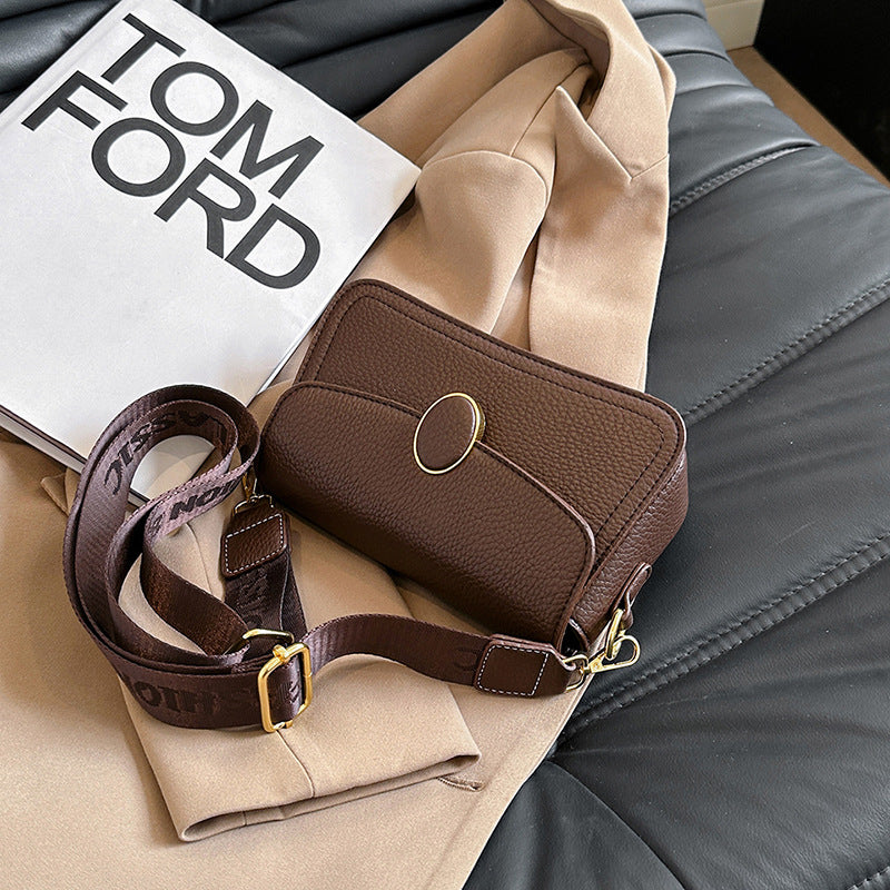 Stylish Wide Shoulder Strap Small Square Bag for Fashionable All-Matching Looks - Hand Bag