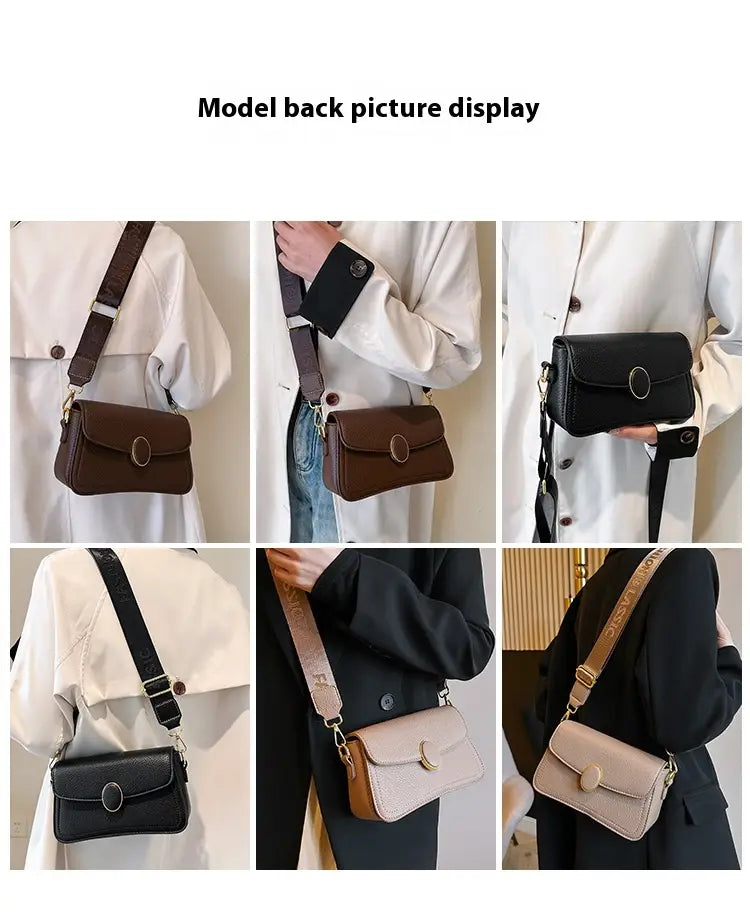Handbag Stylish Wide Shoulder Strap Small Square Bag Fashionable.