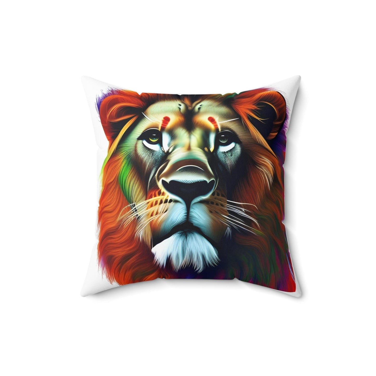 Lion Head Square Throw Pillow