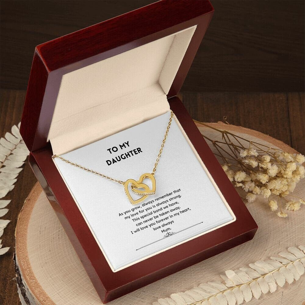 Daughter Love interconnecting heart Necklace