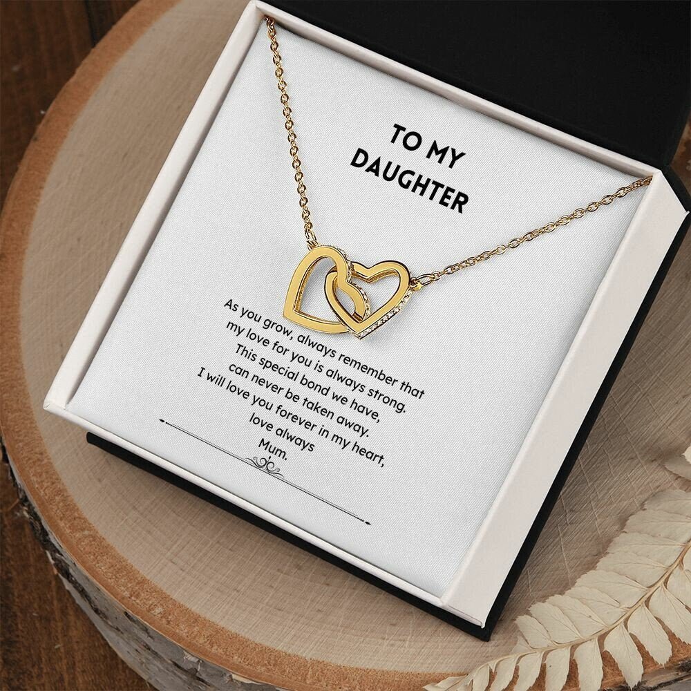 Daughter Love interconnecting heart Necklace