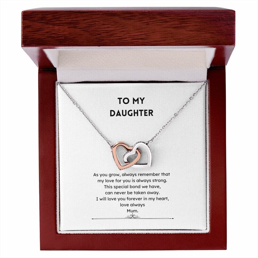 Daughter Love interconnecting heart Necklace