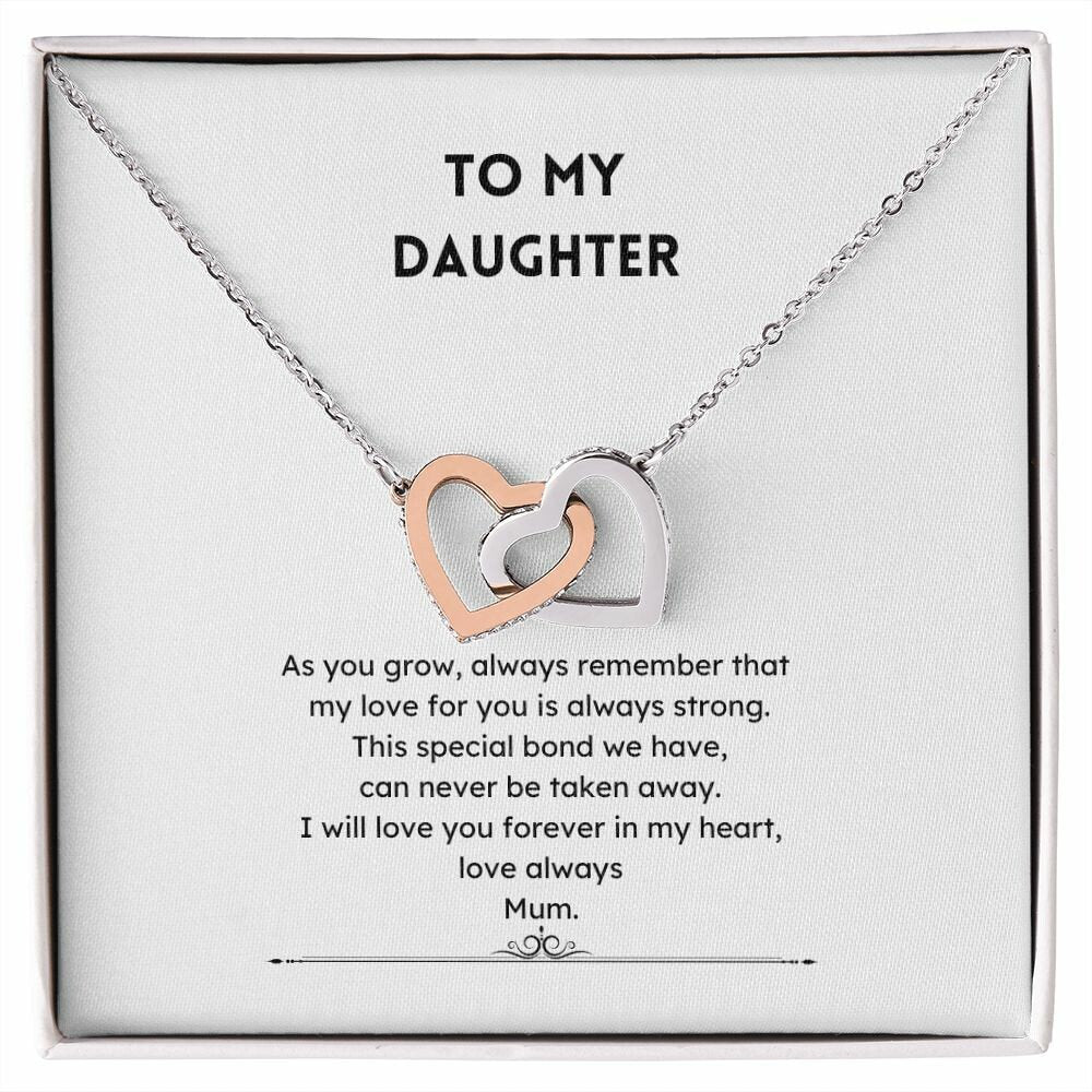 Daughter Love interconnecting heart Necklace