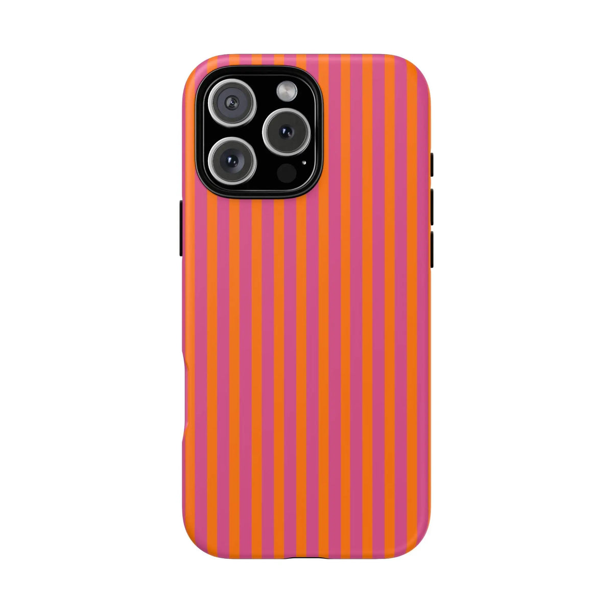 Orange Pink Striped Tough Phone Cases - iPhone 16 Pro Max / Matte - Phone Case