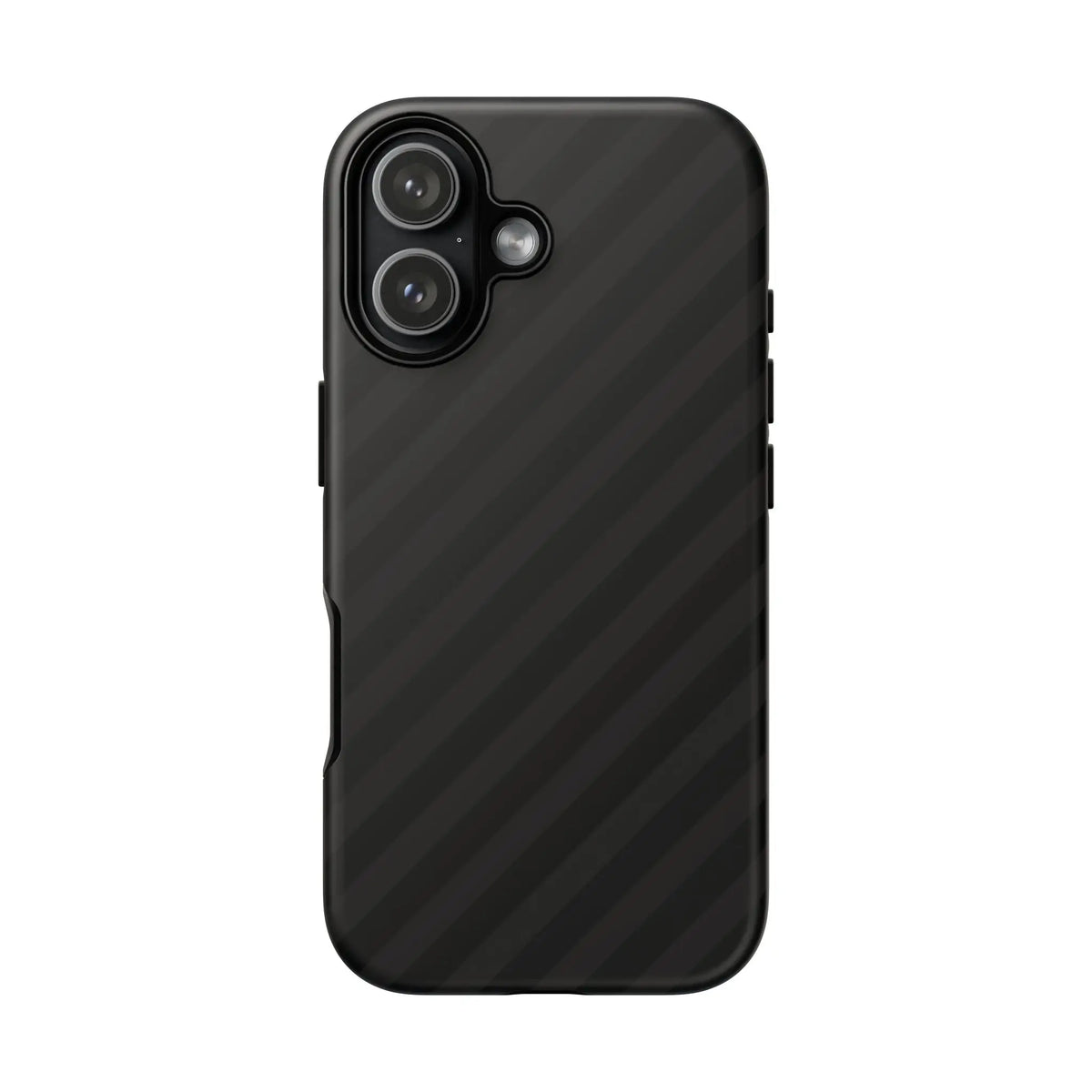 Black carbon fiber-patterned phone case back with sleek modern design featuring black diagonal pattern tough gloss finish