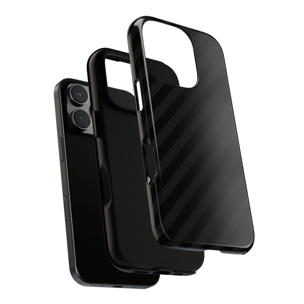 Black diagonal pattern carbon fiber phone case with sleek glossy finish shown from the back for iphone samsung pixel