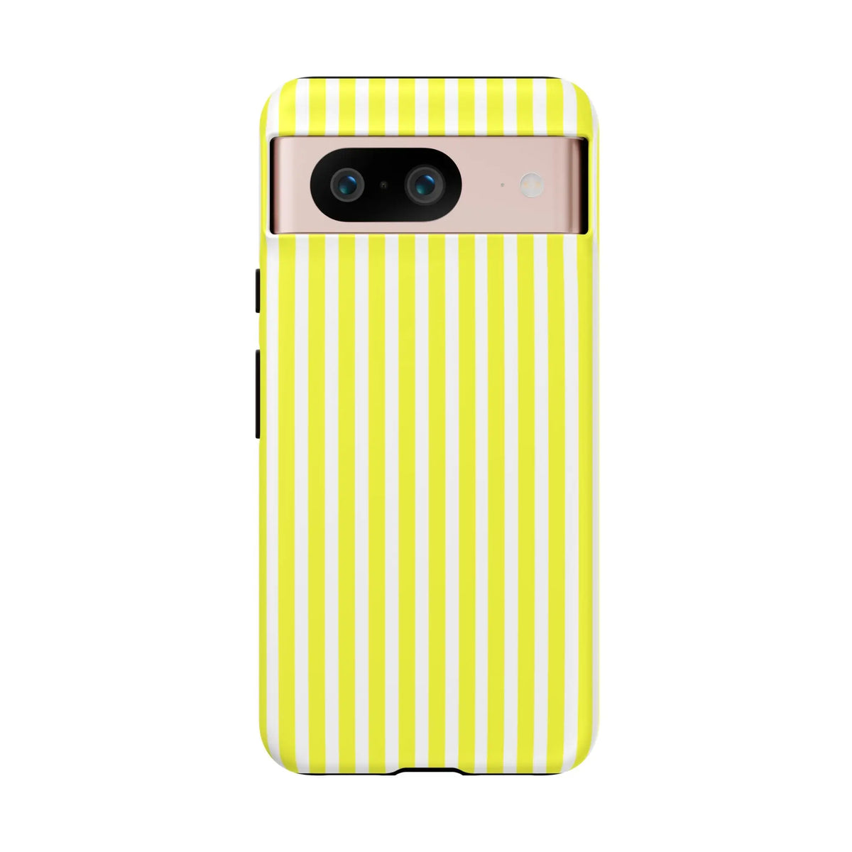 Phone case cover with a banana yellow and white striped tough hard shell for protective use on iphone samsung and google backs