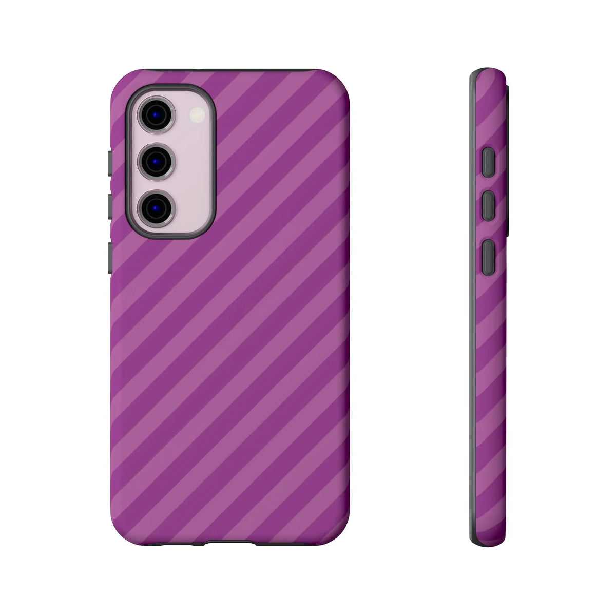 Back of a purple diagonal phone case cover with sleek modern design protective shell perfect for phone accessories gift