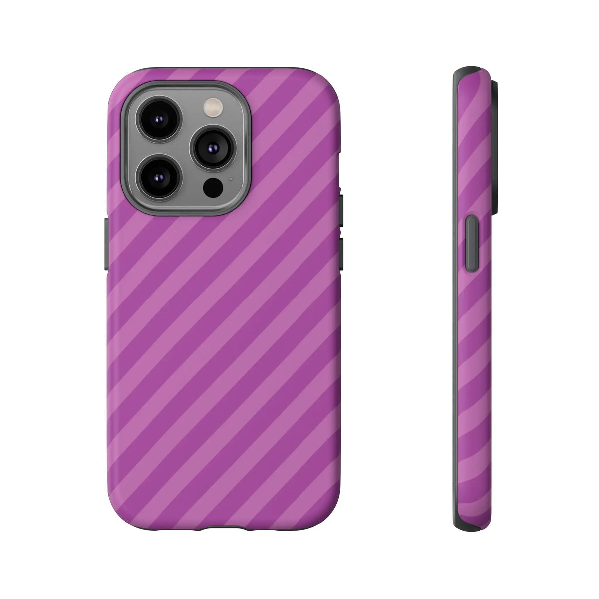 Back of a sleek purple diagonal phone case cover with modern protective shell design for phone accessories gift