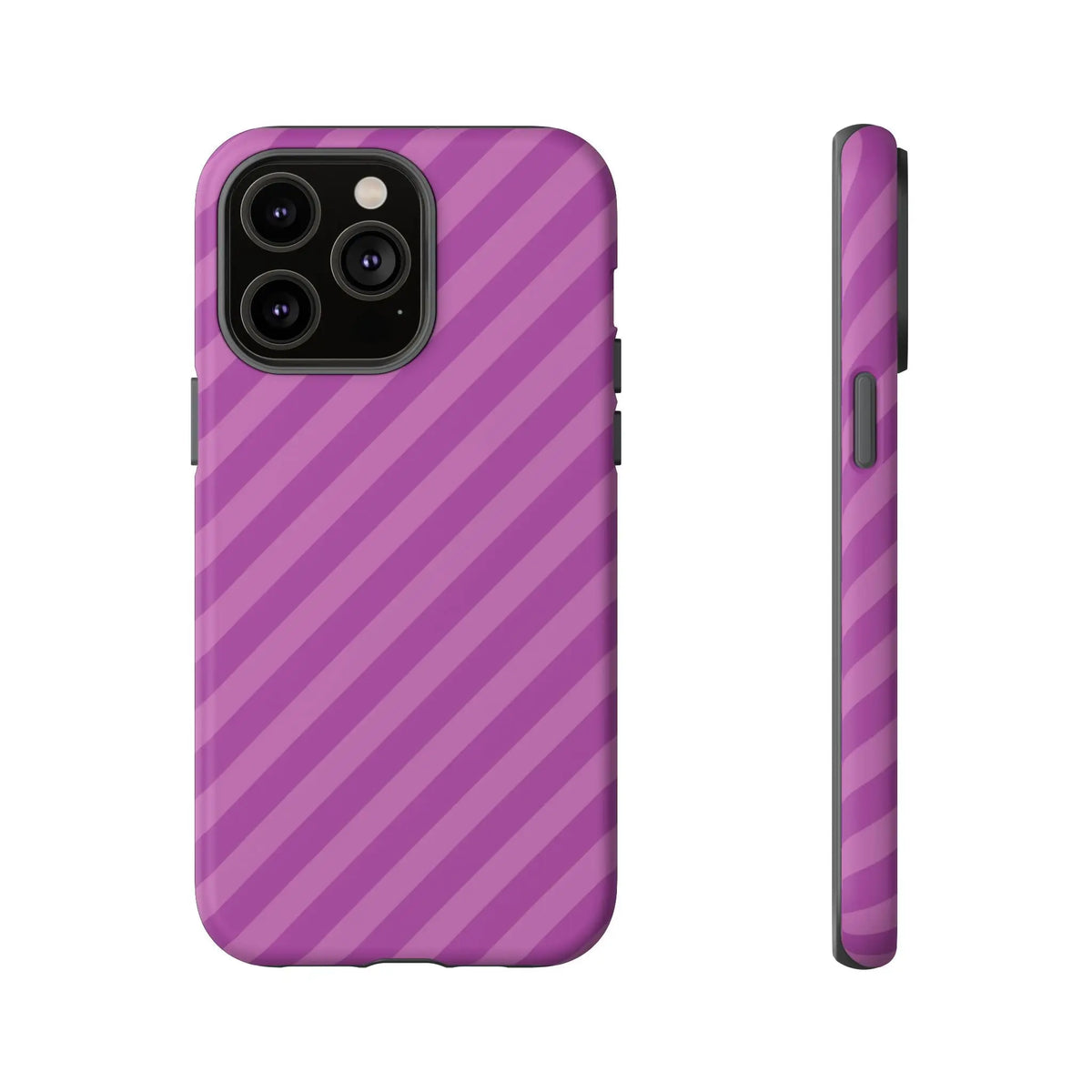 Back view of a sleek purple diagonal phone case cover with protective shell for pink diagonal phone accessories gift