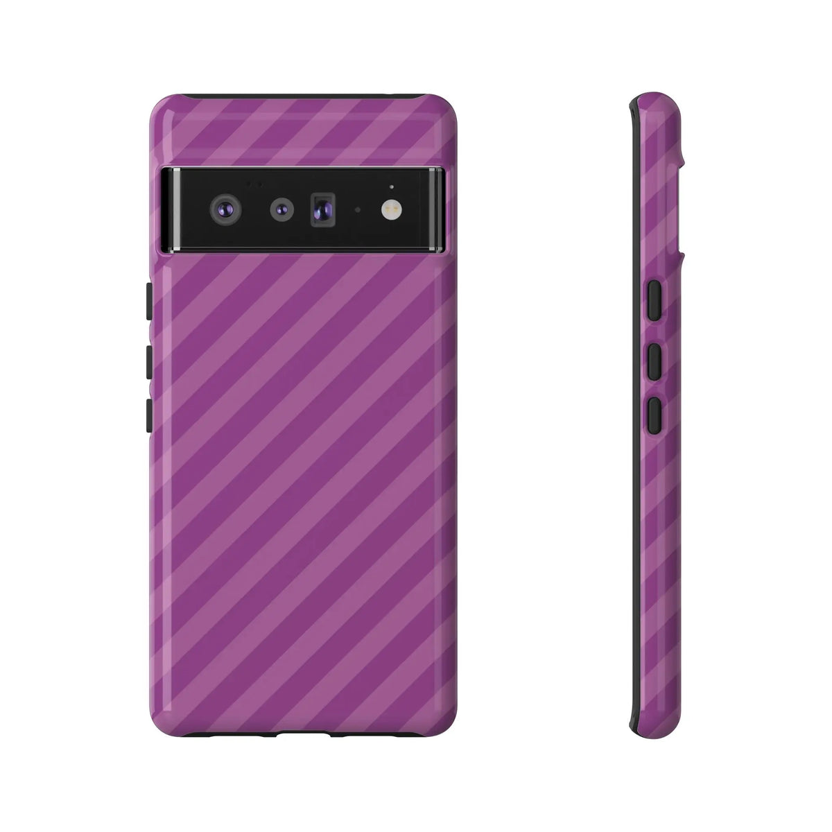 Back view of purple diagonal phone case cover for google pixel 6 pro pink diagonal phone protective shell gift