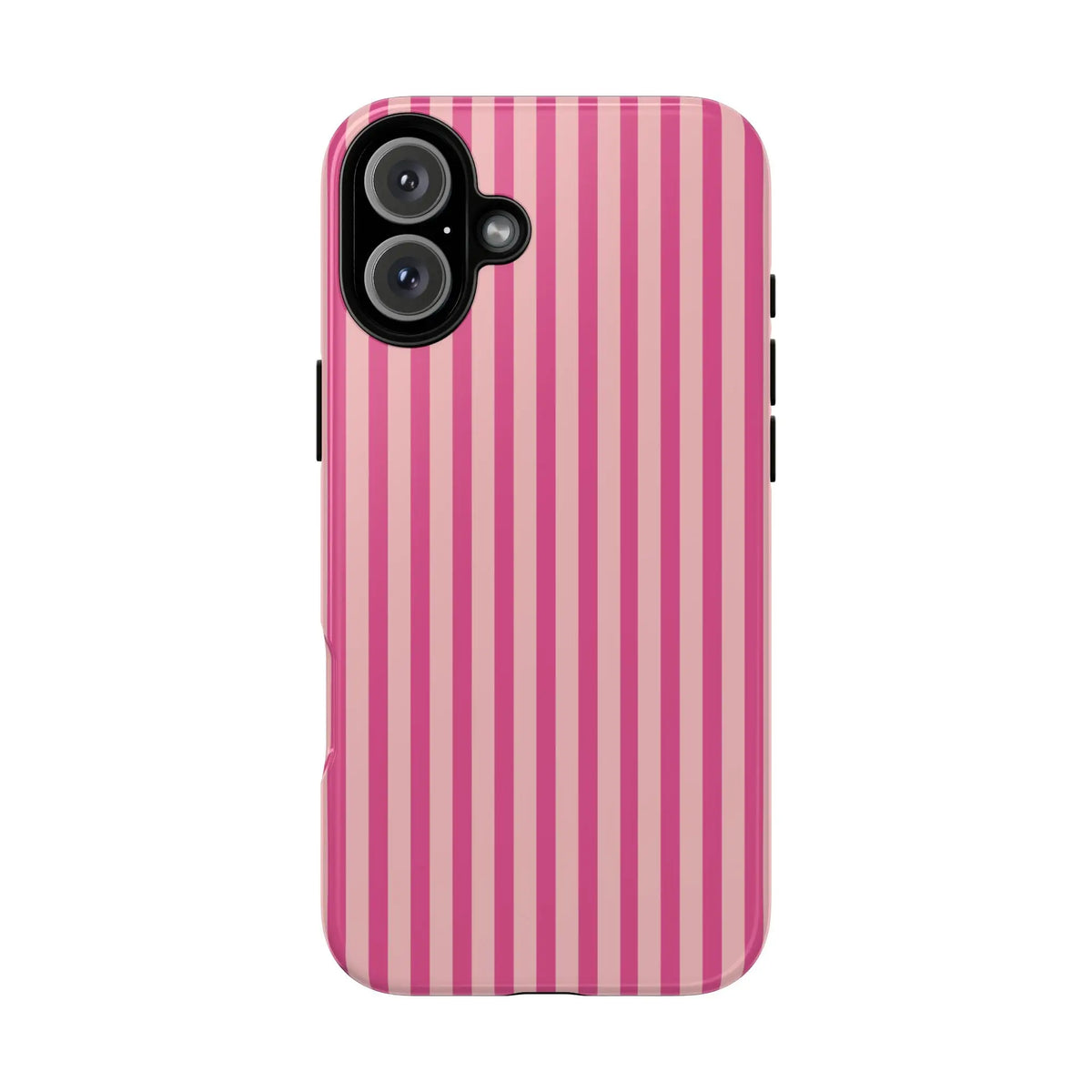 Pink Stripe Everyday Phone Case Cover Protective Smartphone Cover Trendy Accessories - iPhone 16 Plus / Glossy - Phone