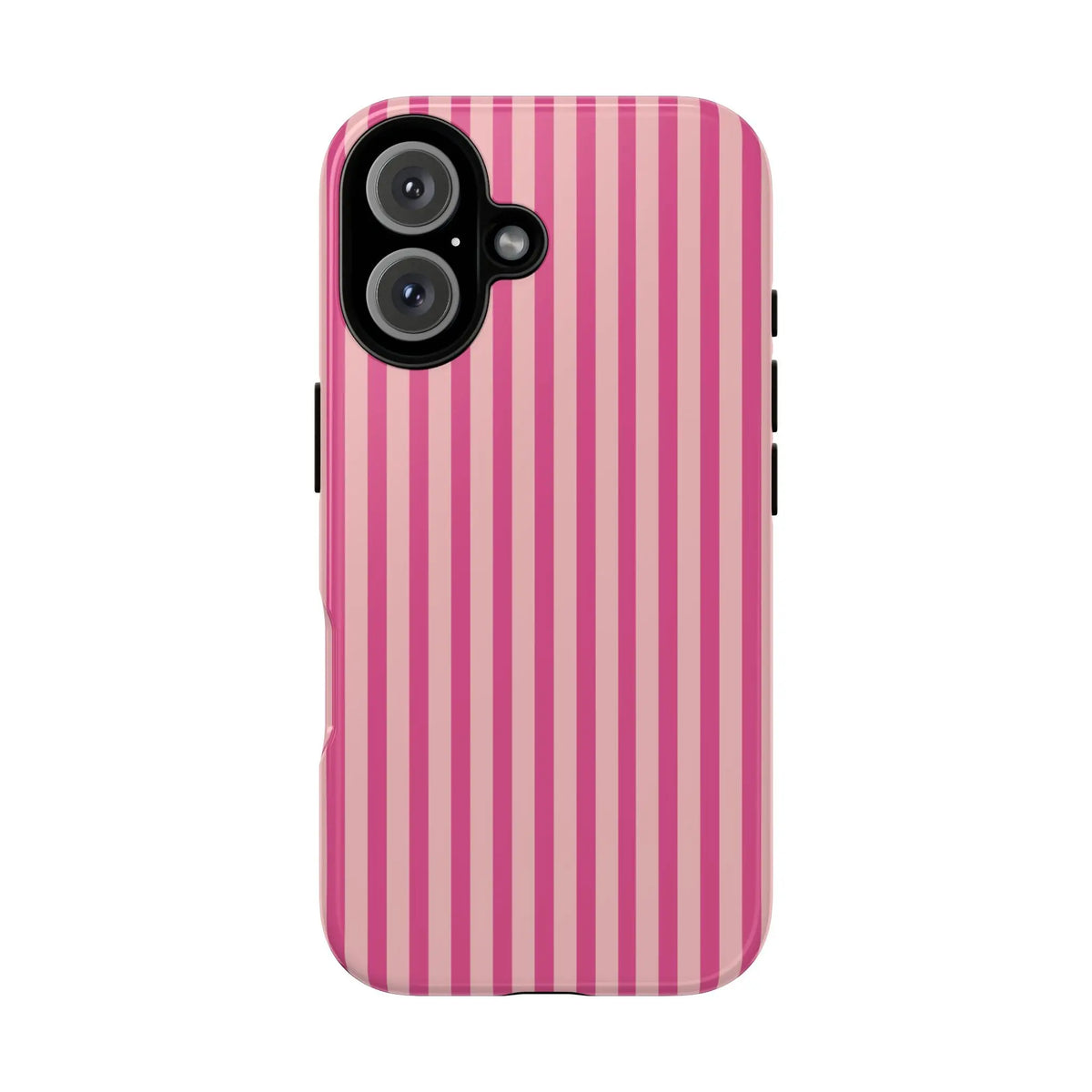 Pink Stripe Everyday Phone Case Cover Protective Smartphone Cover Trendy Accessories - iPhone 16 / Glossy - Phone Case