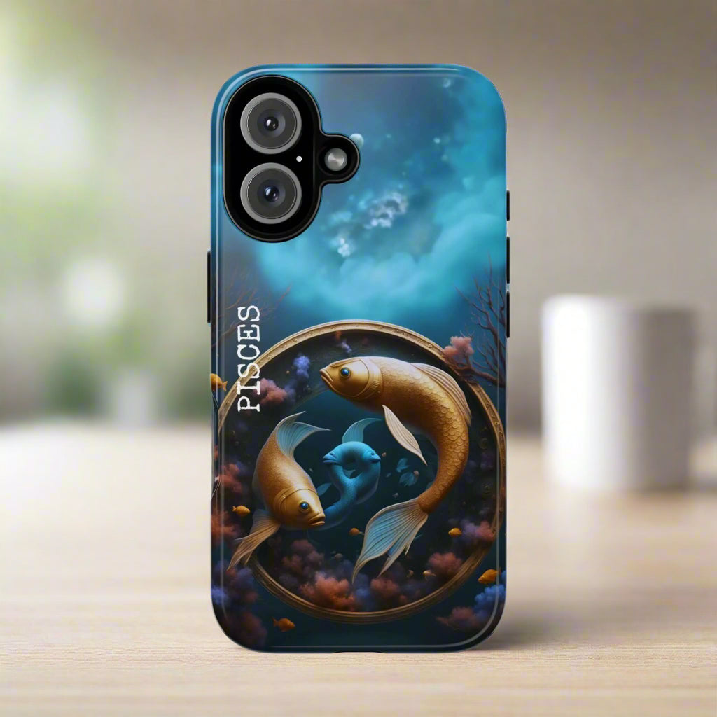 Pisces Horoscope Phone Case, Astrology Zodiac Tough Case, Pisces Gift, Protective Phone Cover, Custom Phone Case