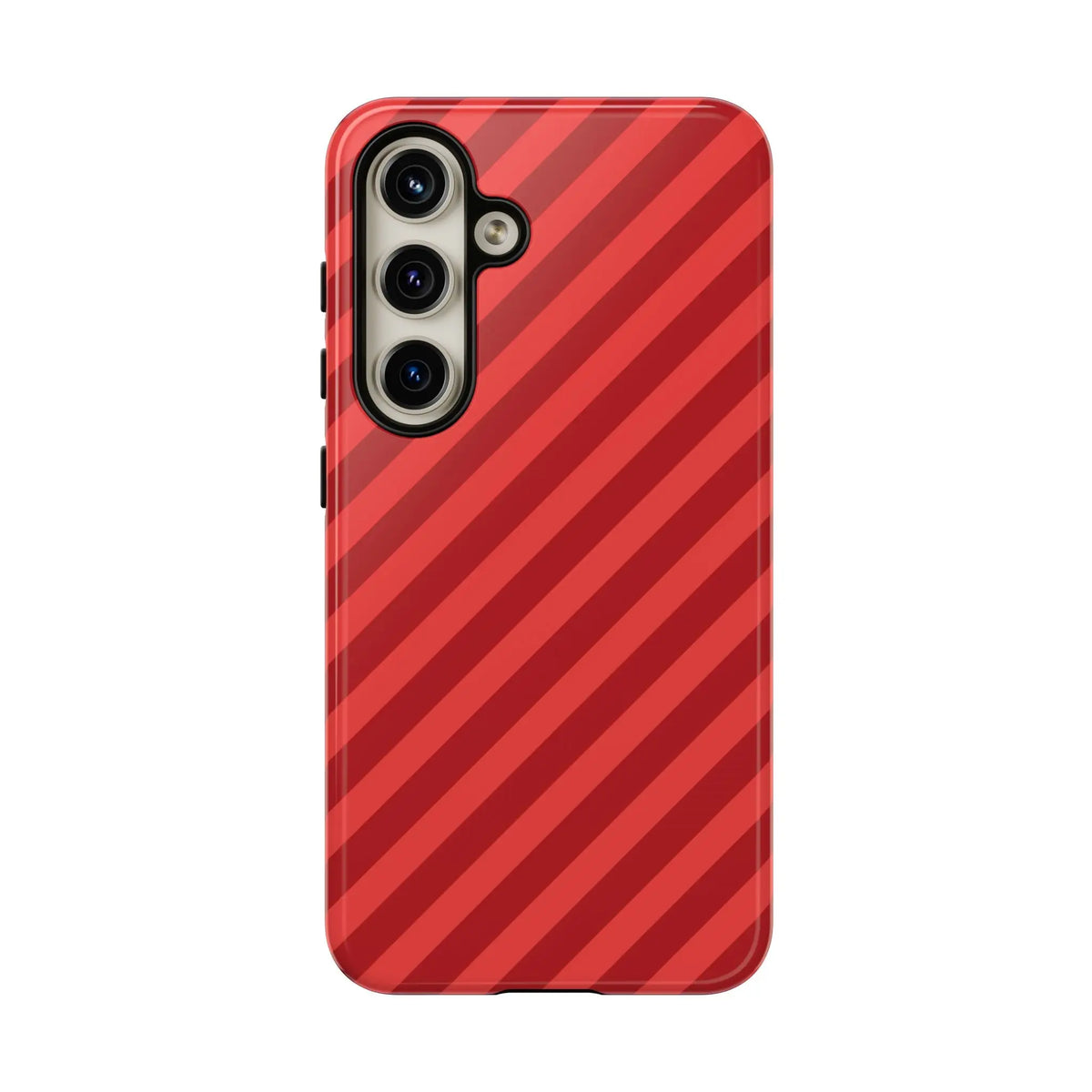Red Stripes Hard Shell Phone CaseCover - Samsung Galaxy S24 / Glossy - Phone Case